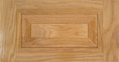 The Georgia raised panel cabinet drawer front with a dramatstep bevel