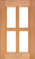 The Glacier cabinet door shown with 4 glass pane grid