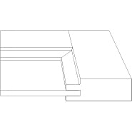 Cutaway detail of the Graham Cabinet Door with stepped 1/2" ledge inside edge detail