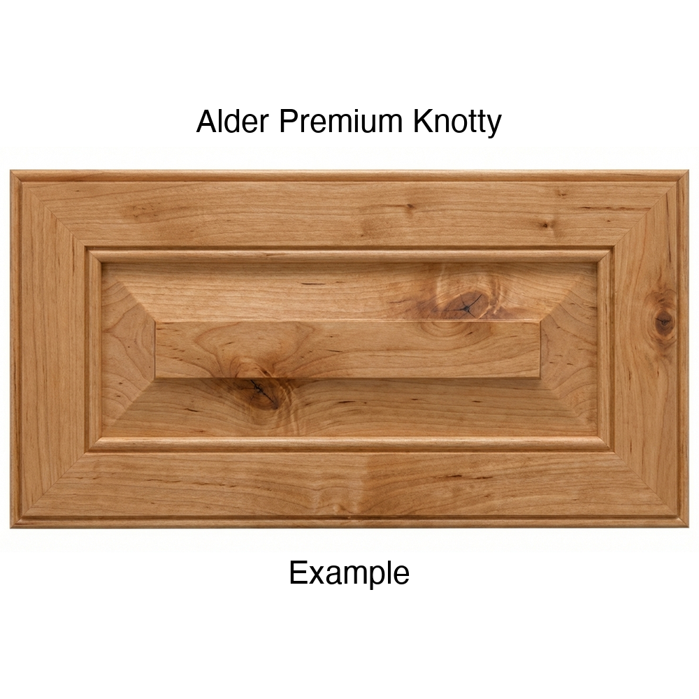 Harmony Drawer Front, 5-Piece, in Alder Premium Knotty