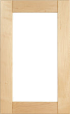The Indiana cabinet door with single glass pane, beveled edge detail and v-groove joints