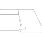 Cutaway detail of he Indiana cabinet door with beveled edge detail and v-groove joints