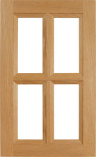 Isabella solid wood cabinet door with multi-pane glass interior panel
