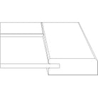Cutaway detail of the Jasper cabinet door with beveled edge detail and v-groove joints