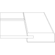 Cutaway detail of the Jasper cabinet door with beveled edge detail and v-groove joints