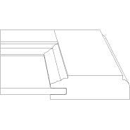 Cutaway detail of the Josephine inset panel cabinet door with 2-1/2" frame and stepped iinner edge detail