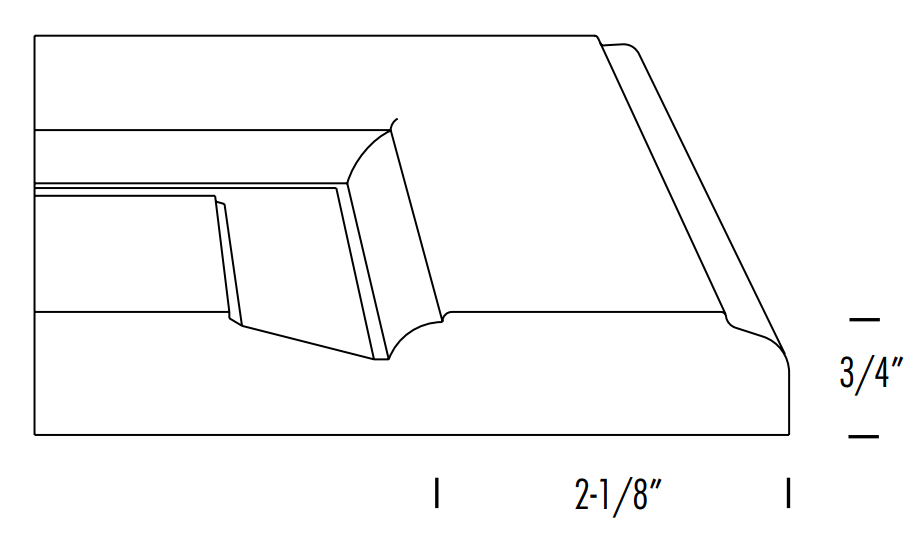 Side profile pf raised panel rigid thermofoil cabinet door