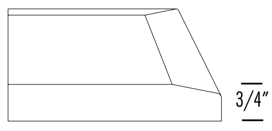 Side profile of plank style thermofoil cabinet door with outer edge detail