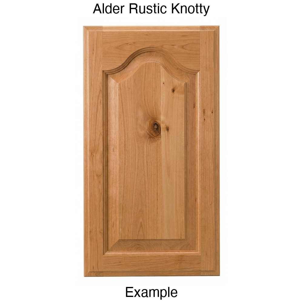 Liberty Cathedral Raised Panel Cabinet Door in Alder Rustic Knotty