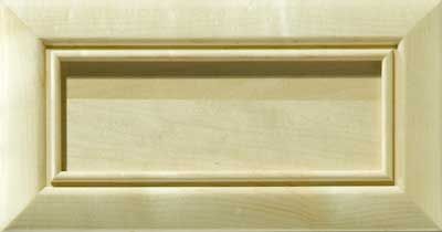 The Normandie recessed panel drawer front with routed and mitered frame