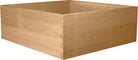 Dovetailed drawer boxes with 1/2" Sides and 1/4" bottoms offer sturdy interlocking construction