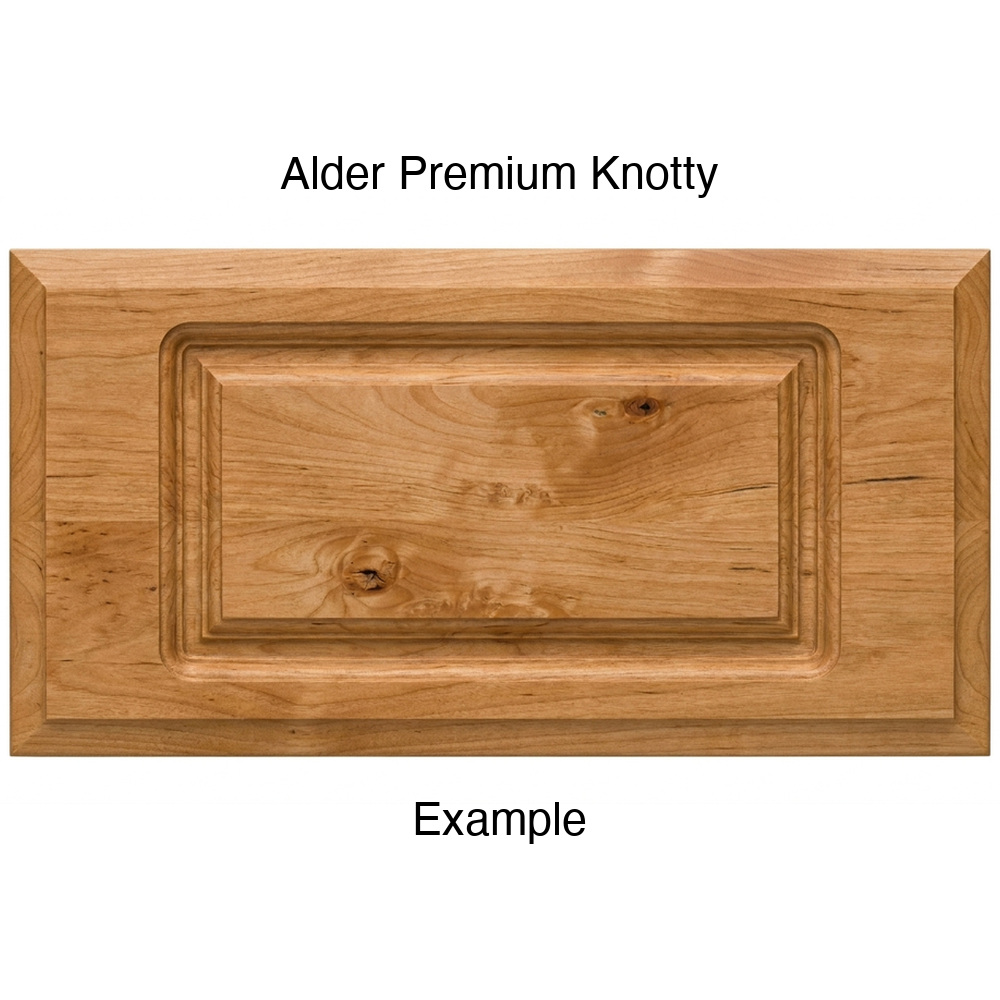 Revere Drawer Front, Routed, in Alder Premium Knotty
