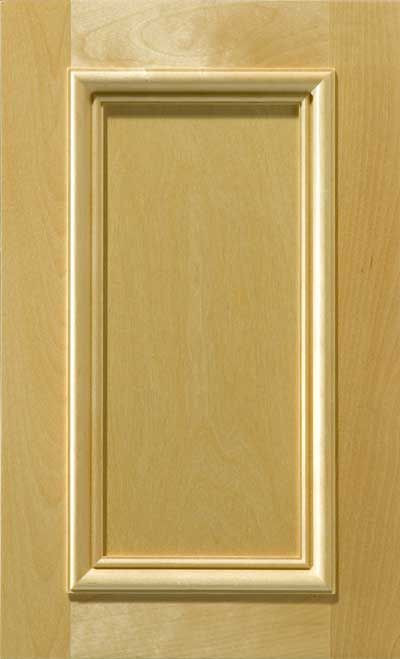 The San Marino recessed cabinet door with applied molding detail shown in Maple.