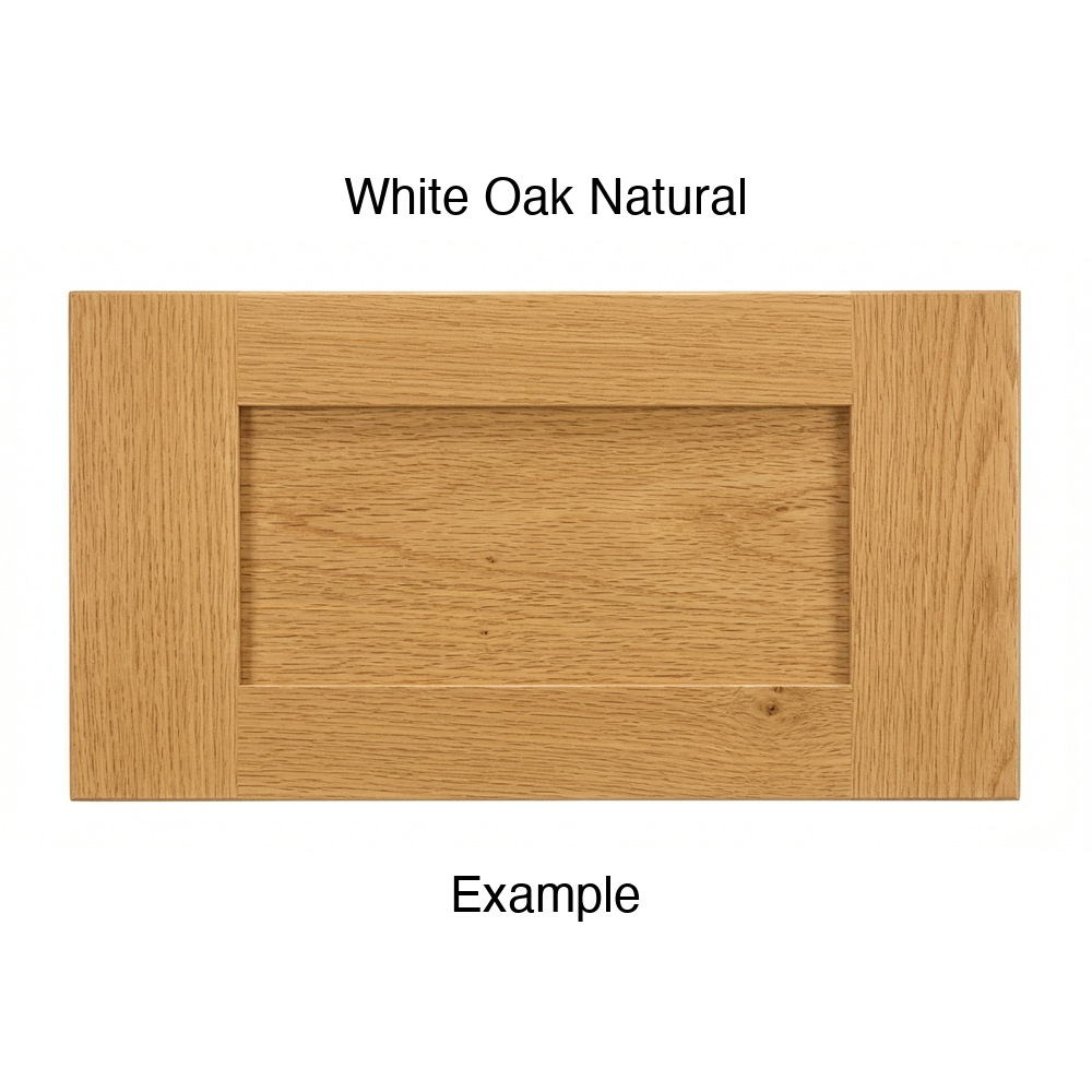 Shaker Drawer Front, 5-Piece, in White Oak Natural