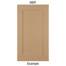 Brown MDF cabinet door with 'MDF' and 'Example' text on a white background