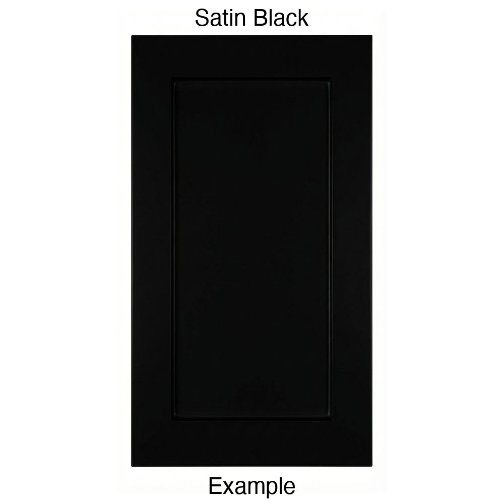 DRS131 Recessed Panel Thermofoil Cabinet Door (Shaker Style) in Satin Black