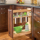 Base cabinet pull-out with knife & utensil organizer 