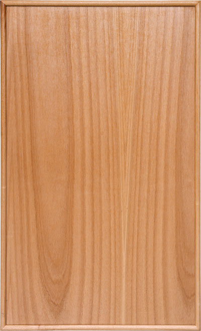 Vienna cabinet door featuring a veneer slab design with a small beaded molding along the outer edge