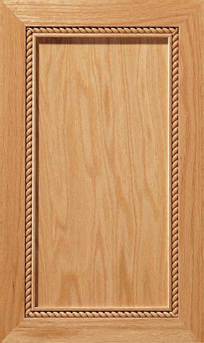 The Woodhaven recessed panel shaker style cabinet door with rope style molding detail