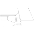 Cutaway detail of the Zion cabinet door with 1/2" stepped ledge inside edge detail and sleek beveled panel