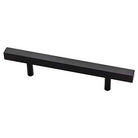Square metal T bar pull in black 