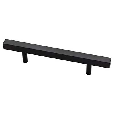 Square metal T bar pull in black 